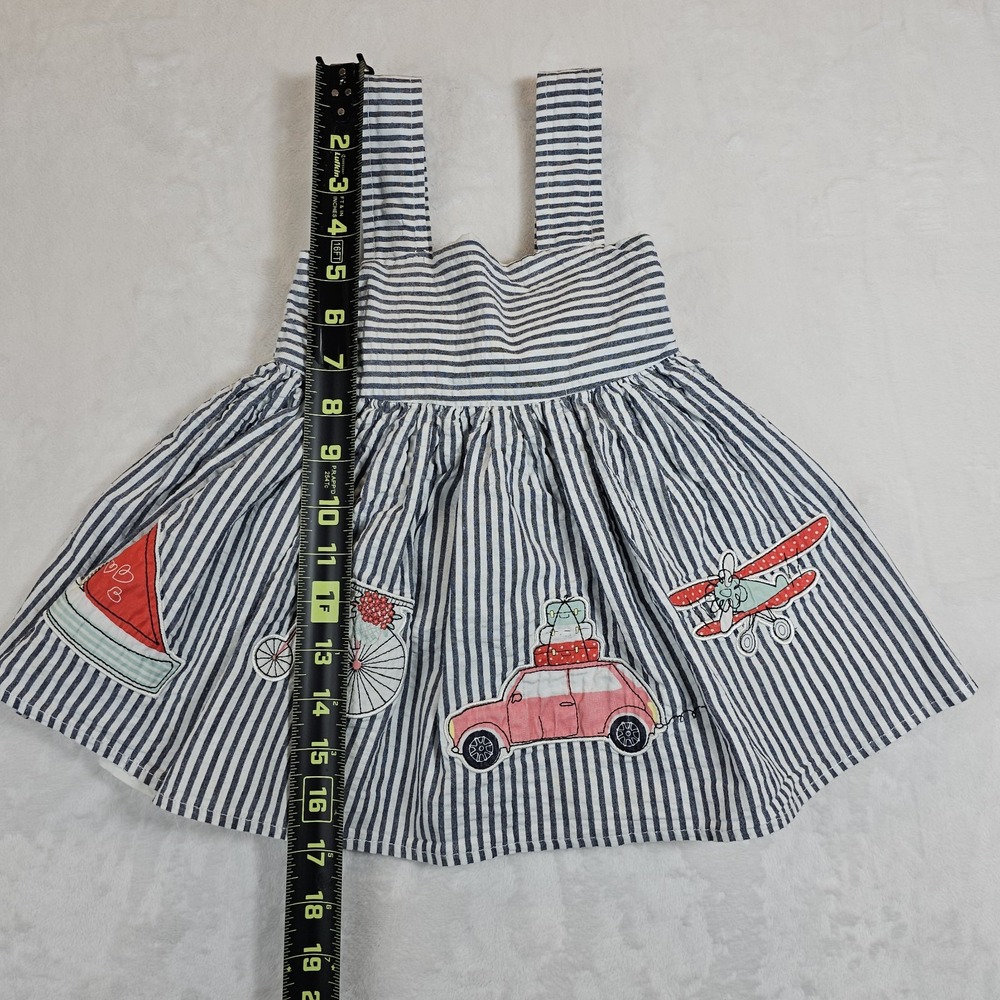 Savannah Sundress Seersucker 12 Month Transportation‎ Appliqué Adjustable Straps - Picture 13 of 14